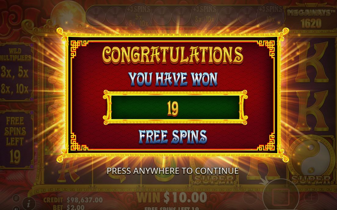 Bonusrundan med Free Spins och valrutorna för antal spins